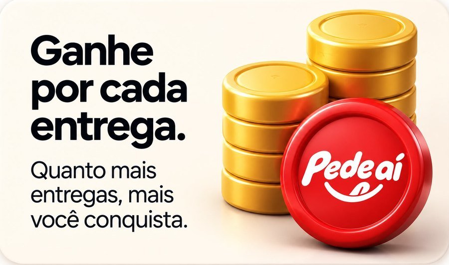 Ganhe por cada entrega. Quanto mais entregas, mais você conquista.